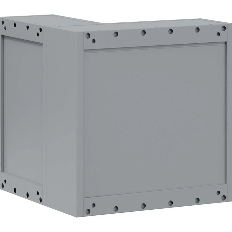 vidaXL Gereedschapskast met plank Zwart en Grijs 55 x 55 x 55 cm Staal