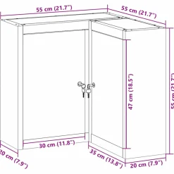 vidaXL Gereedschapskast met plank Zwart en Grijs 55 x 55 x 55 cm Staal