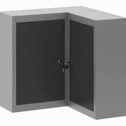 vidaXL Gereedschapskast met plank Zwart en Grijs 55 x 55 x 55 cm Staal