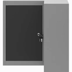 vidaXL Gereedschapskast met plank Zwart en Grijs 55 x 55 x 55 cm Staal