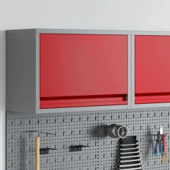 vidaXL Gereedschapskast met opslag Rood en Grijs 50 x 25 x 35 cm Staal