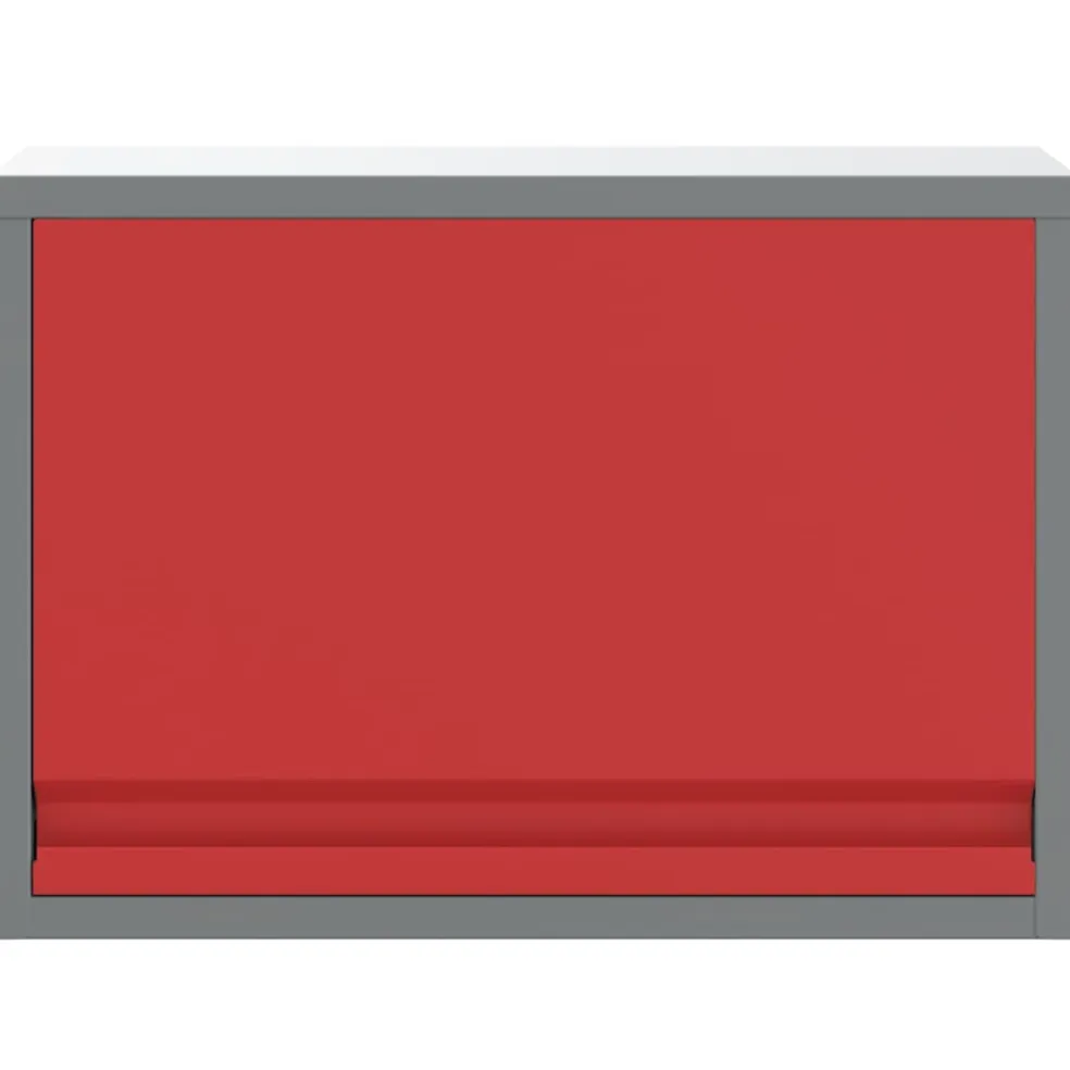 vidaXL Gereedschapskast met opslag Rood en Grijs 50 x 25 x 35 cm Staal