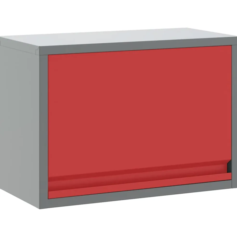 vidaXL Gereedschapskast met opslag Rood en Grijs 50 x 25 x 35 cm Staal