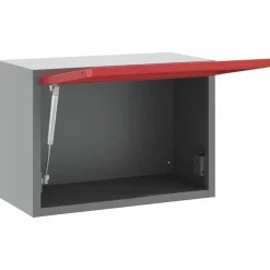 vidaXL Gereedschapskast met opslag Rood en Grijs 50 x 25 x 35 cm Staal