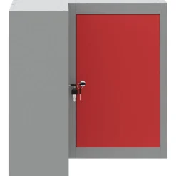 vidaXL Gereedschapskast met plank Rood en Grijs 55 x 55 x 55 cm Staal