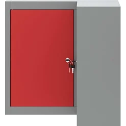 vidaXL Gereedschapskast met plank Rood en Grijs 55 x 55 x 55 cm Staal