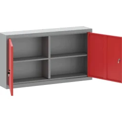 vidaXL Gereedschapskast met plank Rood en Grijs 100 x 20 x 55 cm Staal