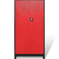 vidaXL Gereedschapskast met kist 90x40x180 cm staal rood en zwart