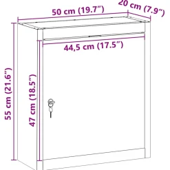vidaXL Gereedschapskast met plank Rood en Grijs 50 x 20 x 55 cm Staal