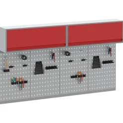 vidaXL Gereedschapskast set met plank 6 st Rood Gepoedercoat staal