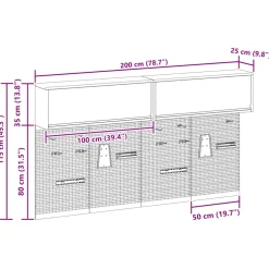 vidaXL Gereedschapskast set met plank 6 st Rood Gepoedercoat staal