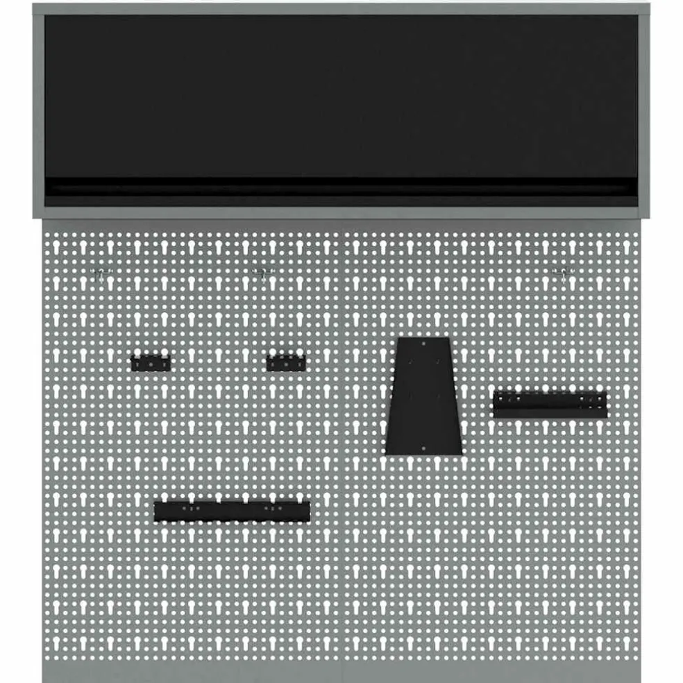 vidaXL Gereedschapskast set met plank 3 st Zwart Gepoedercoat staal