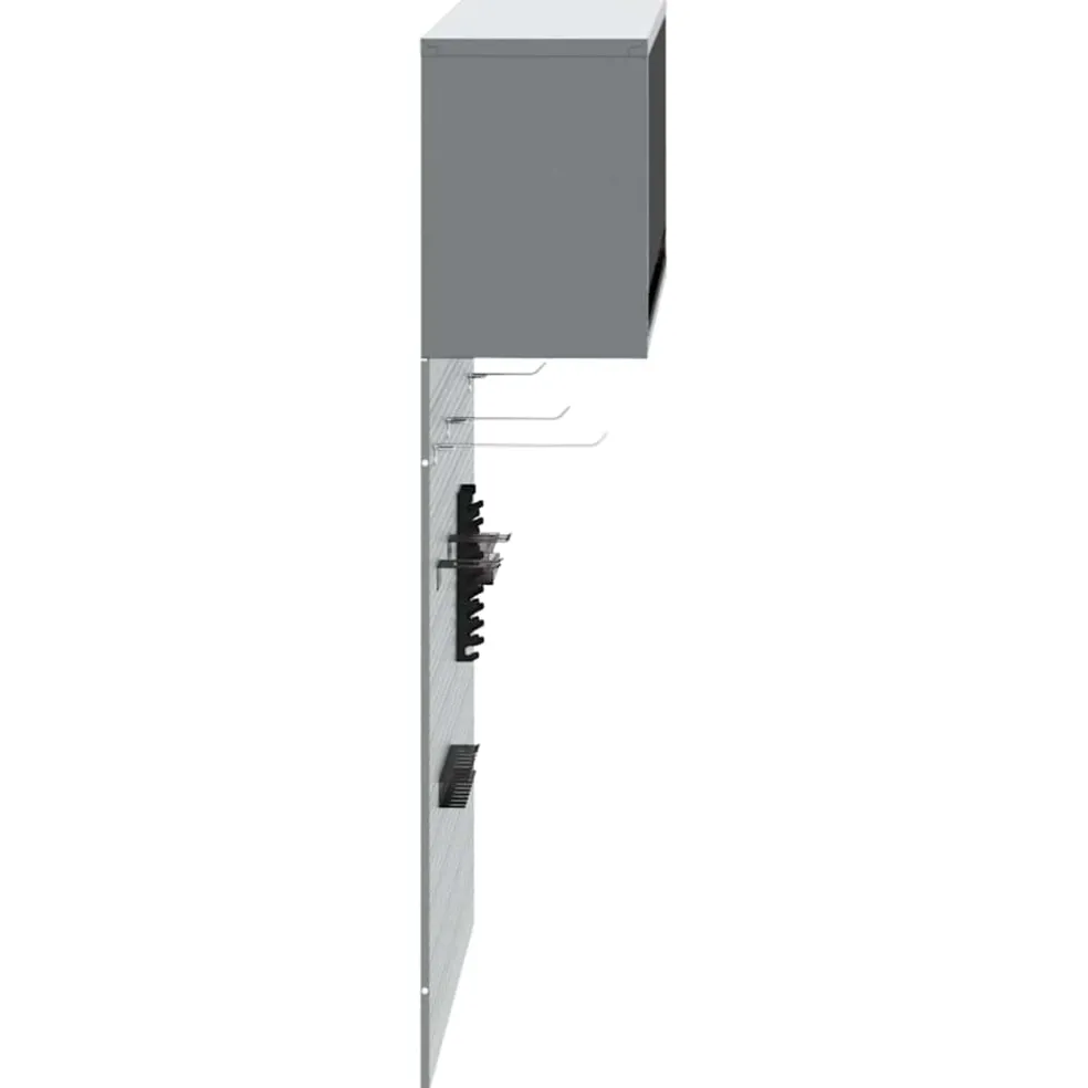 vidaXL Gereedschapskast set met plank 3 st Zwart Gepoedercoat staal
