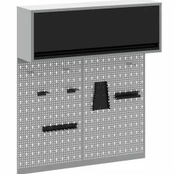 vidaXL Gereedschapskast set met plank 3 st Zwart Gepoedercoat staal