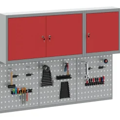 vidaXL Gereedschapskast set met plank 5 st Rood Gepoedercoat staal