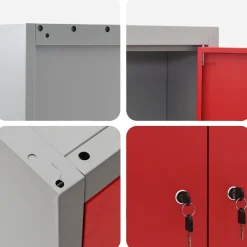 vidaXL Gereedschapskast set met plank 5 st Rood Gepoedercoat staal