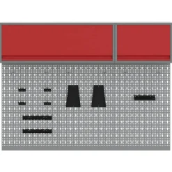 vidaXL Gereedschapskast set met plank 5 st Rood Gepoedercoat staal