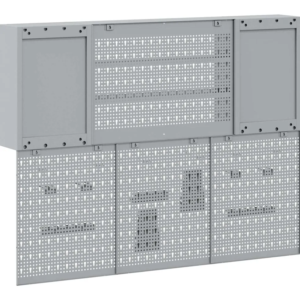 vidaXL Gereedschapskast set met plank 6 st Rood Gepoedercoat staal