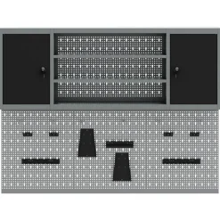 vidaXL Gereedschapskast set met plank 6 st Rood Gepoedercoat staal