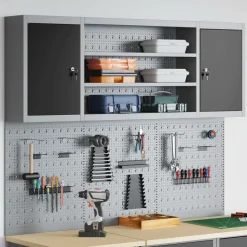 vidaXL Gereedschapskast set met plank 6 st Rood Gepoedercoat staal