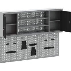 vidaXL Gereedschapskast set met plank 6 st Rood Gepoedercoat staal