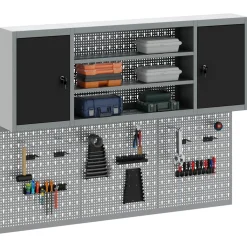 vidaXL Gereedschapskast set met plank 6 st Rood Gepoedercoat staal