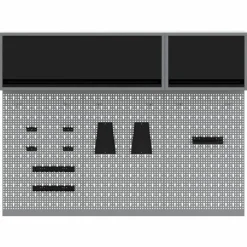vidaXL Gereedschapskast set met plank 5 st Zwart Gepoedercoat staal