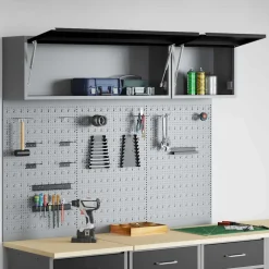 vidaXL Gereedschapskast set met plank 5 st Zwart Gepoedercoat staal