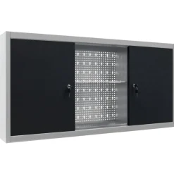 vidaXL Gereedschapskast voor aan de wand metaal grijs en zwart