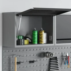 vidaXL Gereedschapskast Zwart en Grijs 50 x 25 x 35 cm Staal