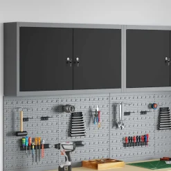 vidaXL Gereedschapskast Zwart en Grijs 100 x 20 x 55 cm Staal