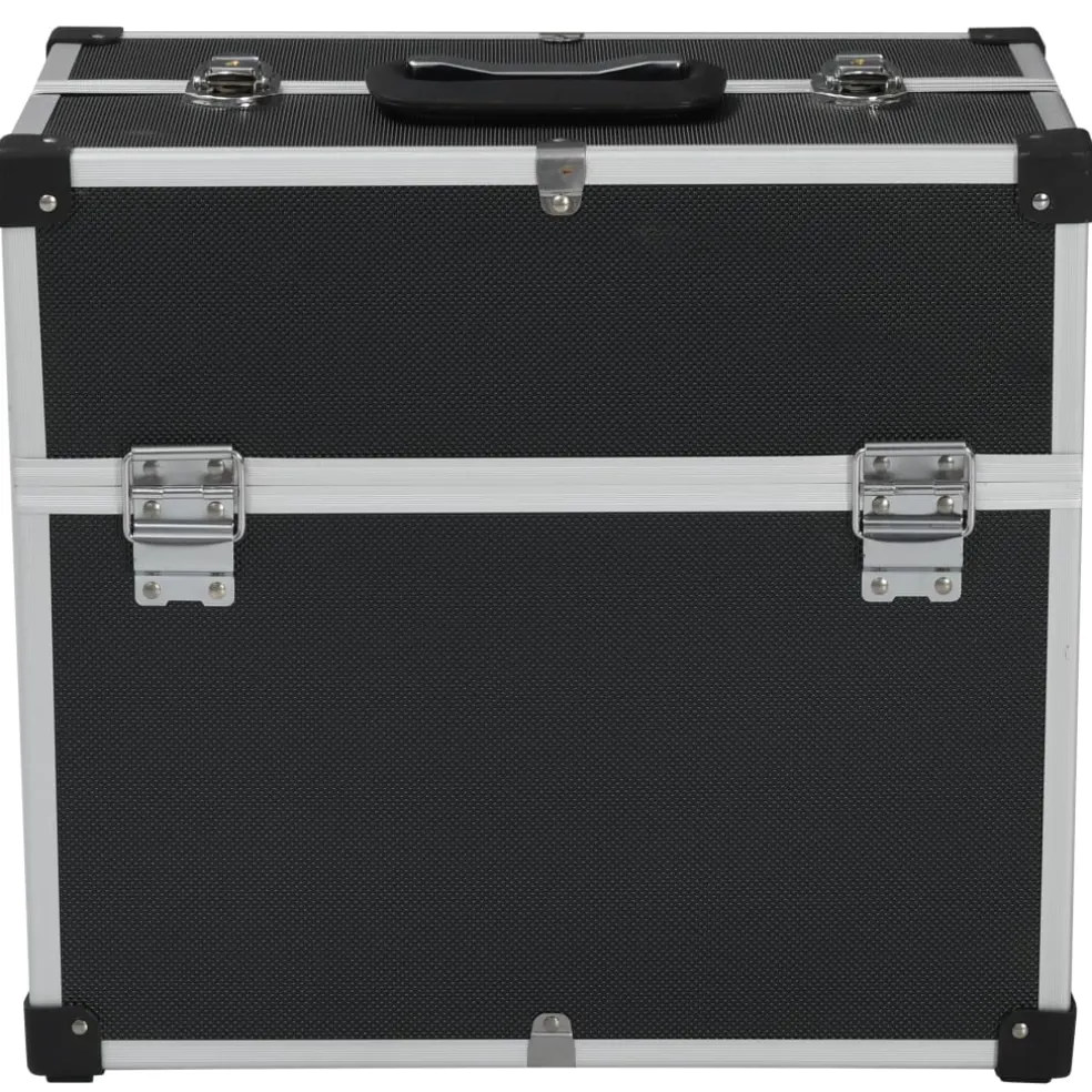 vidaXL Gereedschapskoffer 38x22,5x34 cm aluminium zwart