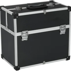 vidaXL Gereedschapskoffer 38x22,5x34 cm aluminium zwart