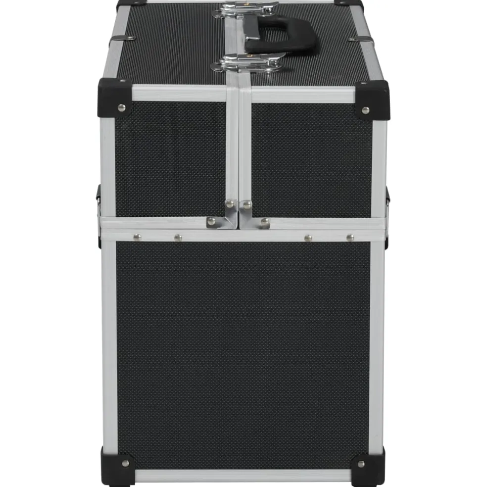 vidaXL Gereedschapskoffer 38x22,5x34 cm aluminium zwart
