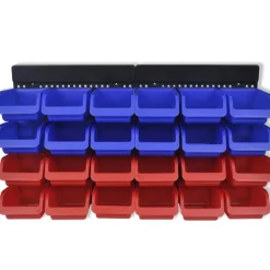 vidaXL Gereedschapsordeners wandgemonteerd blauw en rood 2 st