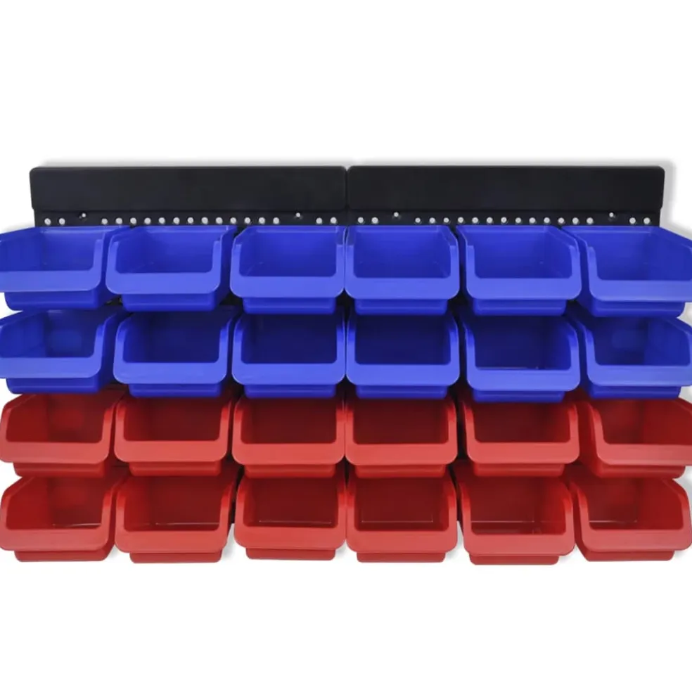 vidaXL Gereedschapsordeners wandgemonteerd blauw en rood 2 st