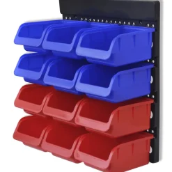 vidaXL Gereedschapsordeners wandgemonteerd blauw en rood 2 st