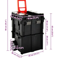 vidaXL Gereedschapstrolley met handvat 45x36x90 cm