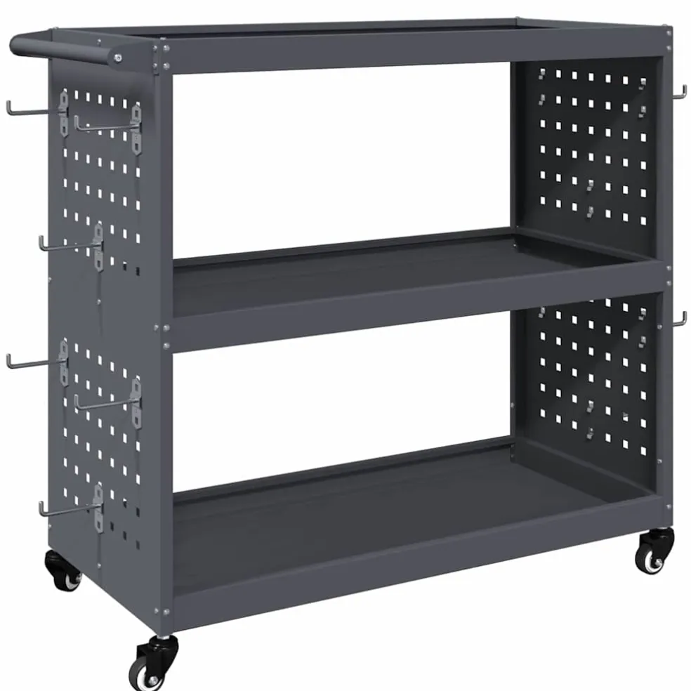 vidaXL Gereedschapswagen Antraciet 75 x 35 x 73 cm Koudgewalst staal