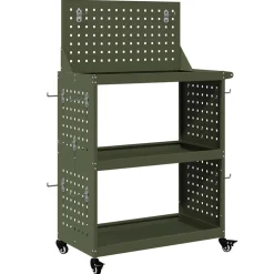 vidaXL Gereedschapswagen Olijfgroen 65 x 35 x 111 cm Koudgewalst staal