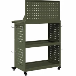 vidaXL Gereedschapswagen Olijfgroen 65 x 35 x 111 cm Koudgewalst staal