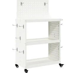 vidaXL Gereedschapswagen Wit 65 x 35 x 111 cm Koudgewalst staal