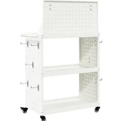 vidaXL Gereedschapswagen Wit 65 x 35 x 111 cm Koudgewalst staal