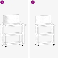 vidaXL Gereedschapswagen Zwart 65 x 35 x 111 cm Koudgewalst staal