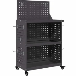 vidaXL Gereedschapswagen Zwart 65 x 35 x 111 cm Koudgewalst staal