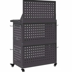 vidaXL Gereedschapswagen Zwart 65 x 35 x 111 cm Koudgewalst staal