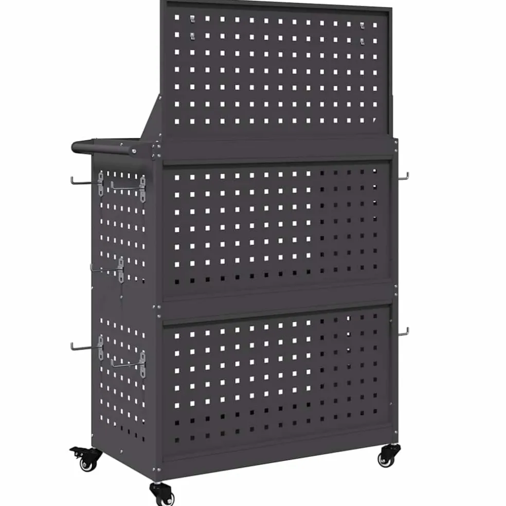 vidaXL Gereedschapswagen Zwart 65 x 35 x 111 cm Koudgewalst staal