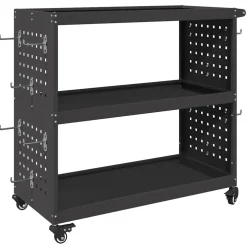 vidaXL Gereedschapswagen Zwart 75 x 35 x 73 cm Koudgewalst staal