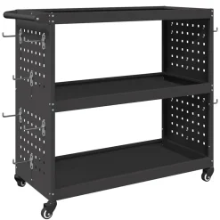 vidaXL Gereedschapswagen Zwart 75 x 35 x 73 cm Koudgewalst staal