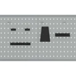 vidaXL Gereedschap Wandpaneel 2 st Grijs 100 x 1 x 60 cm Staal